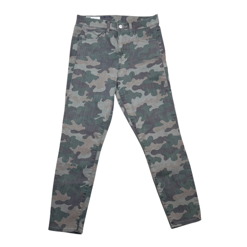 GAP Camo True Skinny Ankle High Rise Jeans Pants Size 29 8 Regular 8R Green Tan